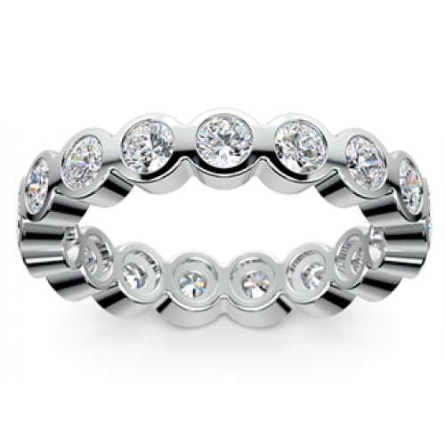 2.50 ct Bezel Set Round Cut Diamond Eternity Wedding Band Ring